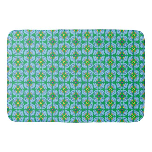 Umbrella Flowers Bath Mat (Front)