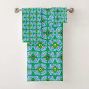 Umbrella Flowers Bath Towel Set