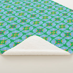 Umbrella Flowers Sherpa Blanket (3 Sizes)