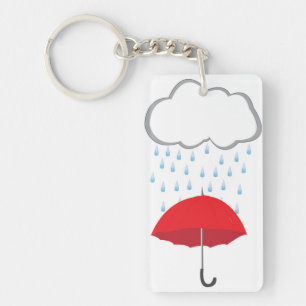 Umbrella in Rain Keychain