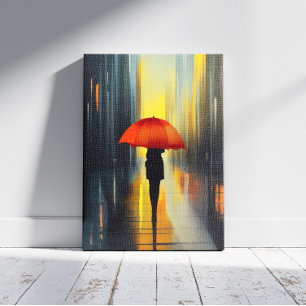 Umbrella in Red Canvas Print