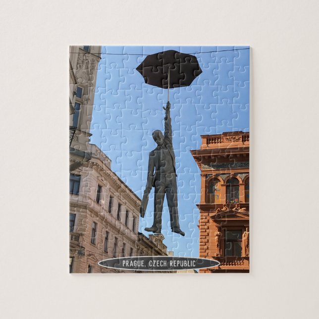 Umbrella Man Statue, Prague, Czech Republic Jigsaw Puzzle (Vertical)