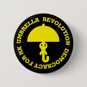 UMBRELLA REVOLUTION, DEMOCRACY FOR HK. 2 INCH ROUND BUTTON