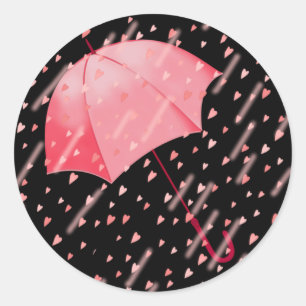 UMBRELLA SHOWERS OF LOVE by SHARON SHARPE Classic Round Sticker