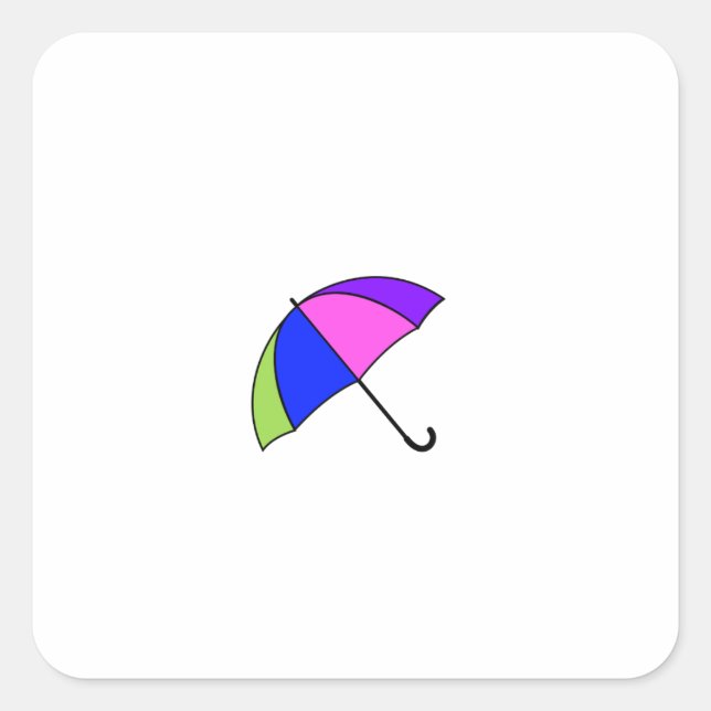 Umbrella stickers. square sticker (Front)