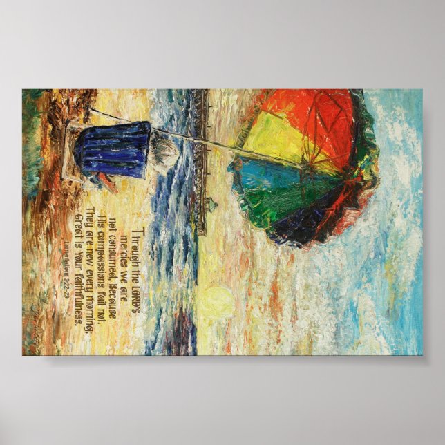 Umbrella Sunrise Lamentations 3:22-23 Poster (Front)