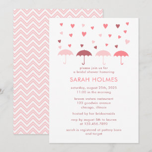 Umbrellas and Hearts Bridal Shower Invitation
