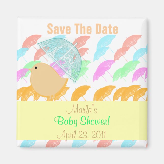 Umbrellas Baby Shower Magnet (Front)