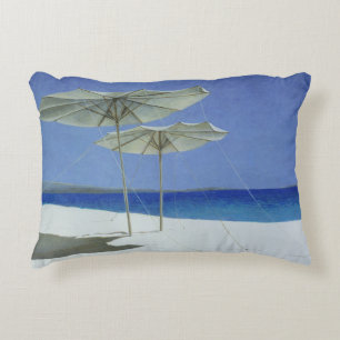 Umbrellas Greece 1995 Decorative Pillow