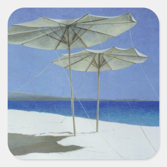 Umbrellas Greece 1995 Square Sticker (Front)