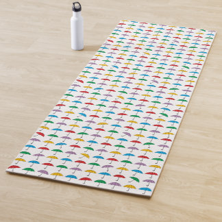 Umbrellas in Rain Yoga Matte Mat