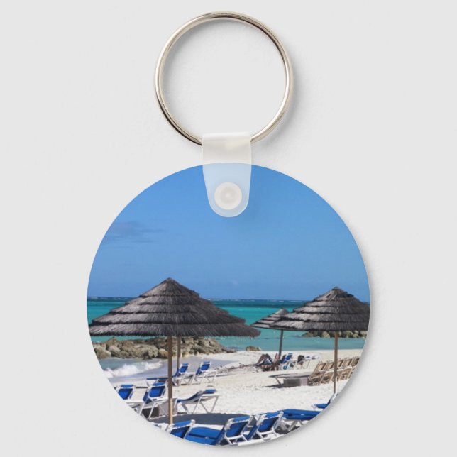Umbrellas in the Bahamas Keychain (Front)