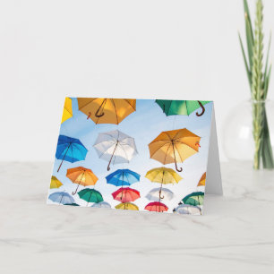 Umbrellas in the Sky Greeting Card