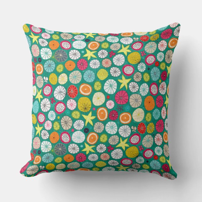 umbrellas jade throw pillow (Front)