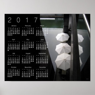 Umbrellas Paris Calendar Poster 2017