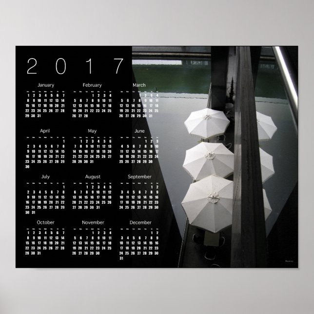 Umbrellas Paris Calendar Poster 2017 (Front)