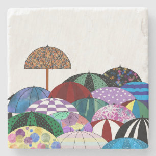 Umbrellas Stone Coaster