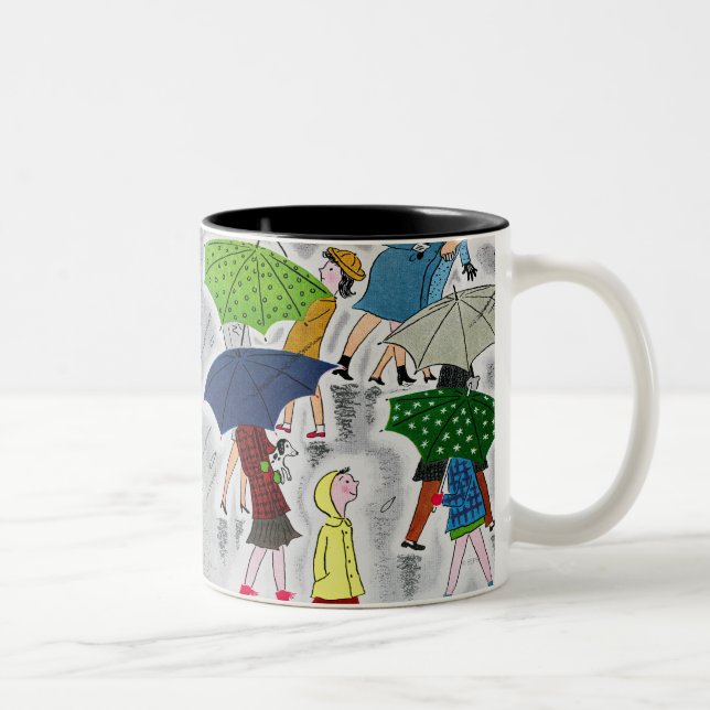 Umbrellas Two-Tone Coffee Mug (Right)