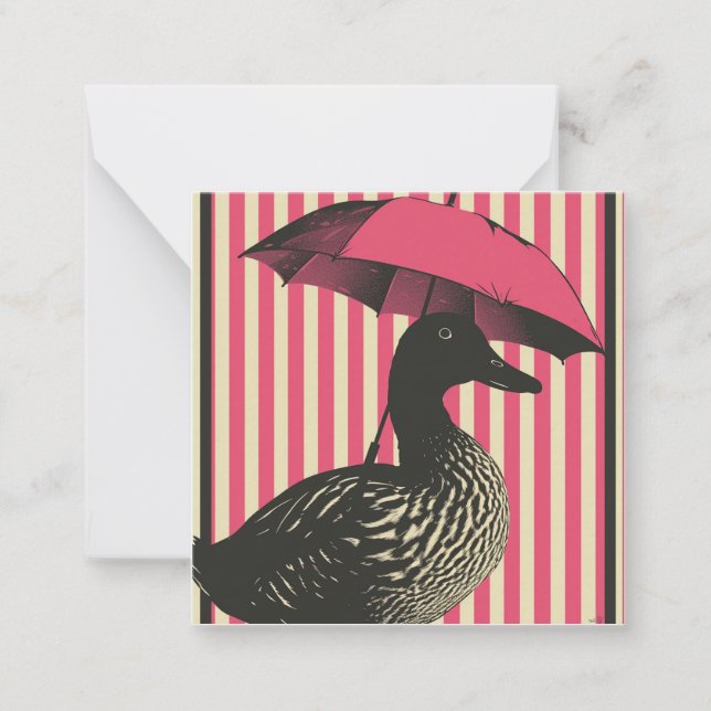Umbrellas Up & Rainbows Await: Duck Card (Front)