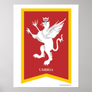 Umbria Italy Region Crest Art Print