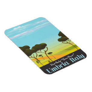 Umbria Italy travel poster Magnet