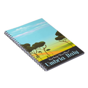 Umbria Italy travel poster Notebook