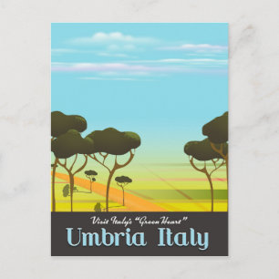 Umbria Italy travel poster Postcard