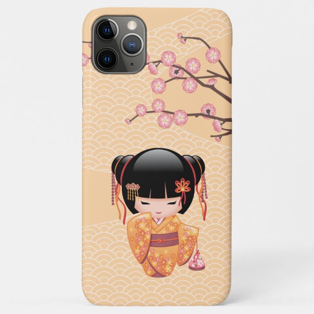 Ume Kokeshi Doll - Japanese Peach Geisha Girl Case-Mate iPhone Case (Back)