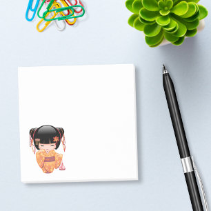 Ume Kokeshi Doll - Japanese Peach Geisha Girl Post-it Notes