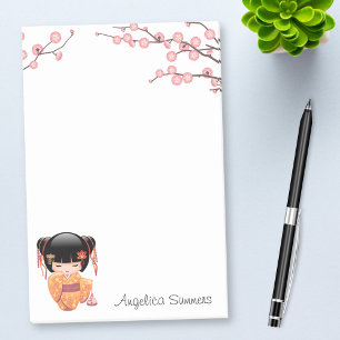 Ume Kokeshi Doll - Japanese Peach Geisha Girl Post-it Notes