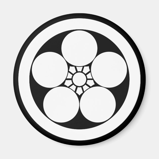 Umebachi-style plum blossom in a circle magnet (Front)