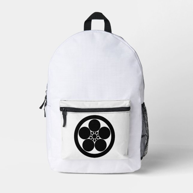 Umebachi-style plum blossom in a circle printed backpack (Front)