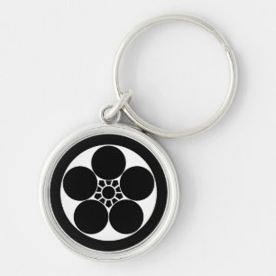 Umebachi-style plum blossom in circle keychain