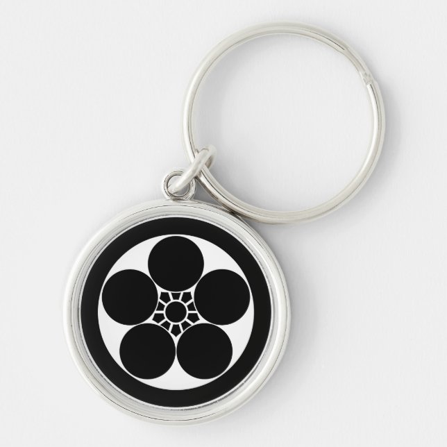 Umebachi-style plum blossom in circle keychain (Front)