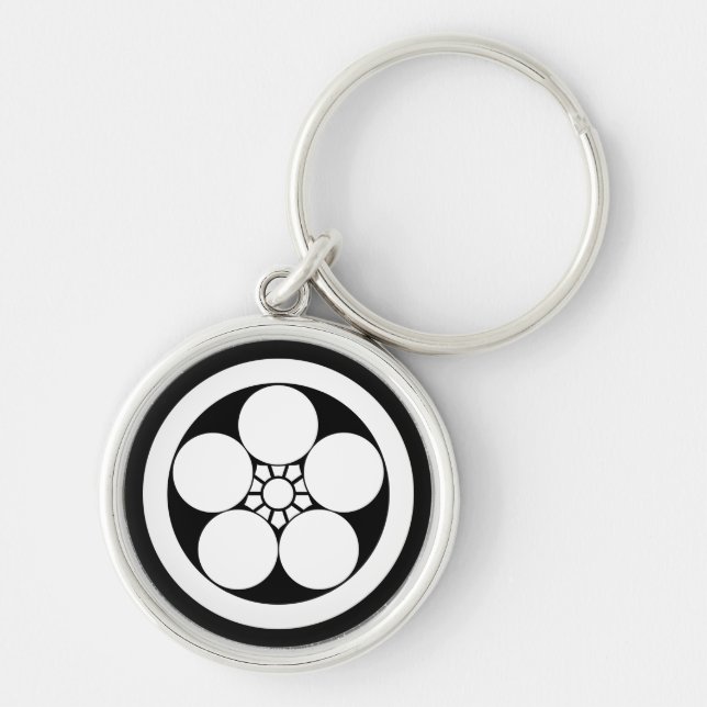 Umebachi-style plum blossom in circle keychain (Front)