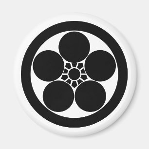 Umebachi-style plum blossom in circle magnet
