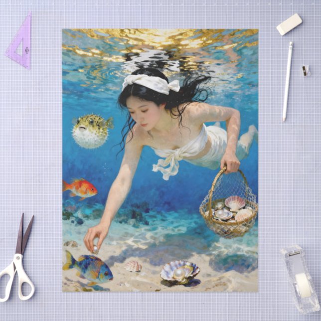 "Umi Blossom" – An Ocean Portrait             Tissue Paper (Craft)