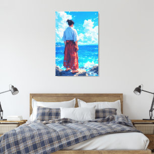 Umibe no Seijaku – Seaside Tranquillity Canvas Print