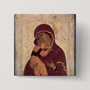 Umilenie Virgin of Wladimir, Moscow School 2 Inch Square Button