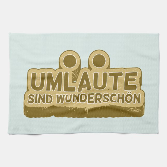 Umlaute sind wunderschön Geman Language UMLAUT Kitchen Towel (Horizontal)