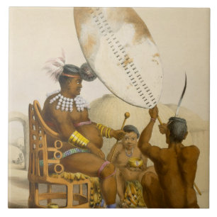 Umpanda the King of the Amazulu, plate 11 from 'Th Tile
