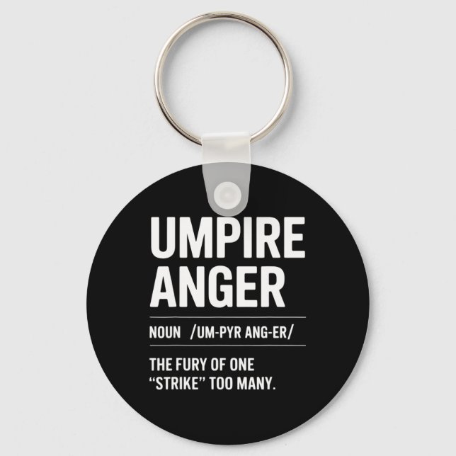 Umpire Anger Glove Pitcher Catcher Sell Definition Keychain (Front)