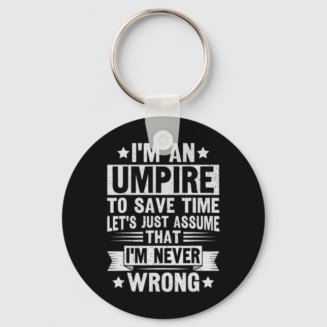 Umpire Funny Sketll Design For An Umpire  Keychain (Front)