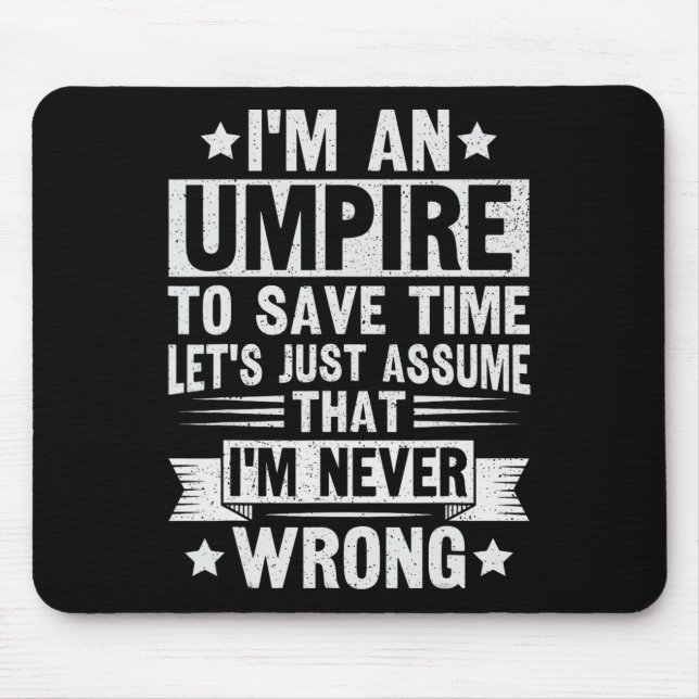 Umpire Funny Sketll Design For An Umpire  Mouse Pad (Front)