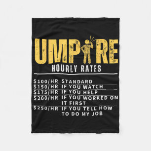 Umpire Hourly Rates Funny Referee  Fleece Blanket