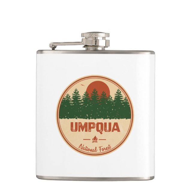 Umpqua National Forest Hip Flask (Front)