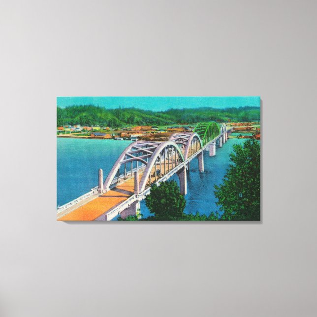 Umpqua River Bridge in Reedsport, Oregon Canvas Print (Front)