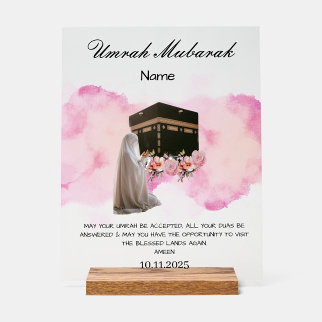 Umrah Mubarak  Acrylic Sign (Front)
