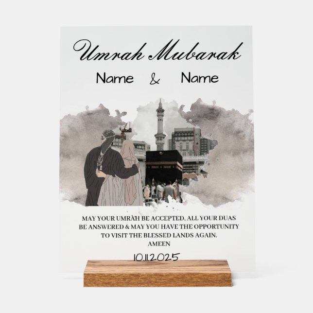 Umrah Mubarak gift  Acrylic Sign (Front)