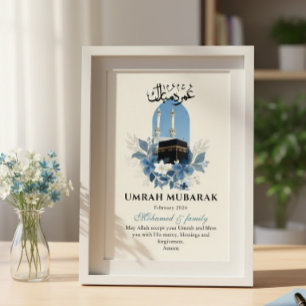 Umrah Mubarak Personalized Islamic Wall Art Poster